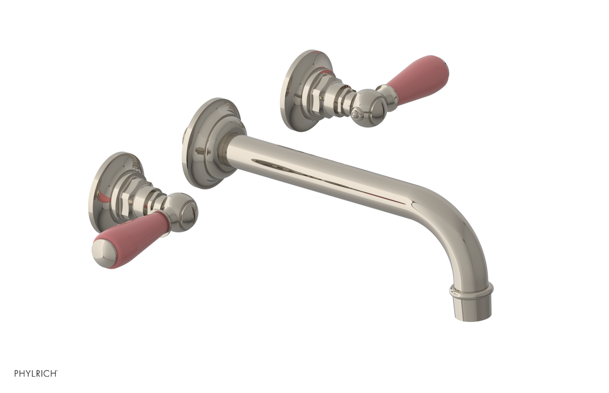 JAMESTOWN Wall Lavatory Set - Lever Handle with "Pink" Accents 165-12