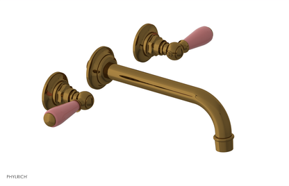 JAMESTOWN Wall Lavatory Set - Lever Handle with "Pink" Accents 165-12