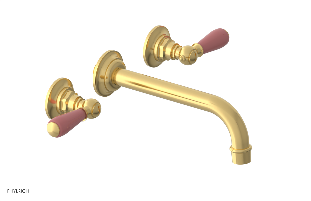 JAMESTOWN Wall Lavatory Set - Lever Handle with "Pink" Accents 165-12