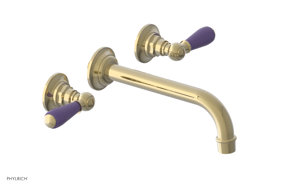 JAMESTOWN Wall Lavatory Set - Lever Handle with "Purple" Accents 165-12