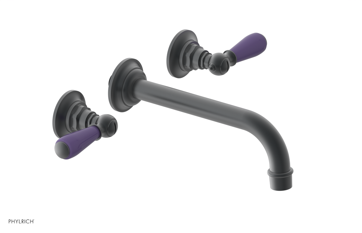 JAMESTOWN Wall Lavatory Set - Lever Handle with "Purple" Accents 165-12
