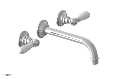 JAMESTOWN Wall Lavatory Set - Lever Handle with "White" Accents 165-12