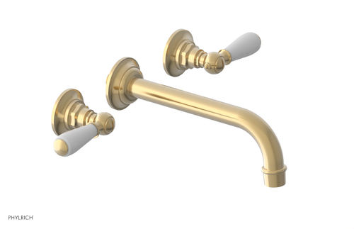 JAMESTOWN Wall Lavatory Set - Lever Handle with "White" Accents 165-12