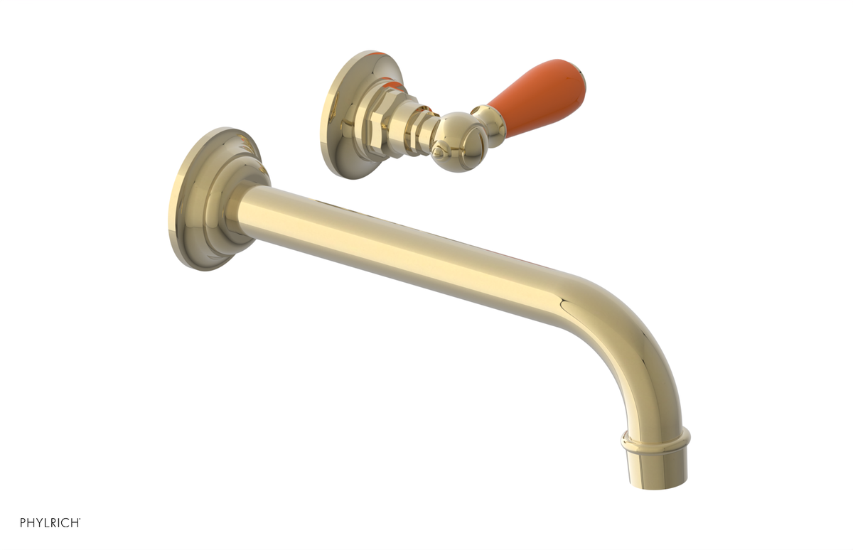 JAMESTOWN Single Handle Wall Lavatory Set - 10" Spout with "Orange" Accents 165-16-10