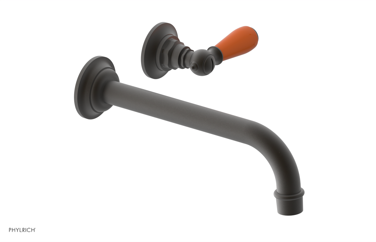 JAMESTOWN Single Handle Wall Lavatory Set - 10" Spout with "Orange" Accents 165-16-10