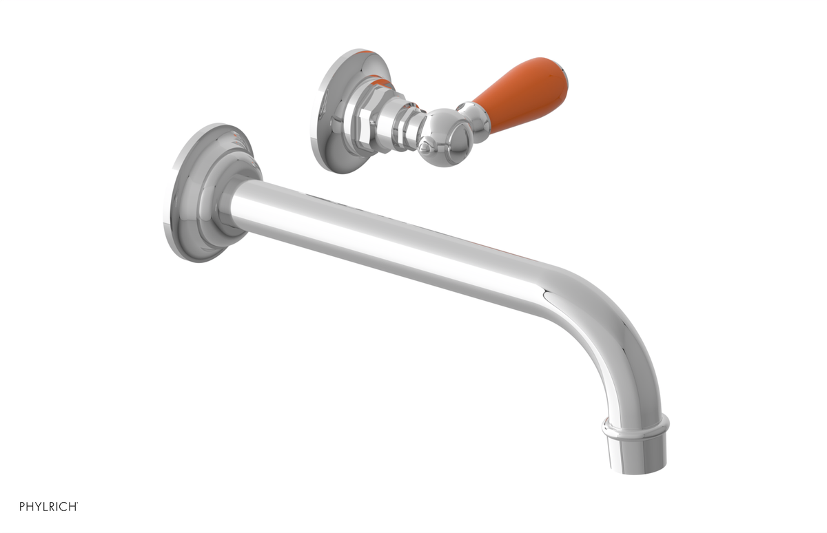 JAMESTOWN Single Handle Wall Lavatory Set - 10" Spout with "Orange" Accents 165-16-10