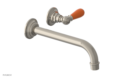 JAMESTOWN Single Handle Wall Lavatory Set - 10" Spout with "Orange" Accents 165-16-10