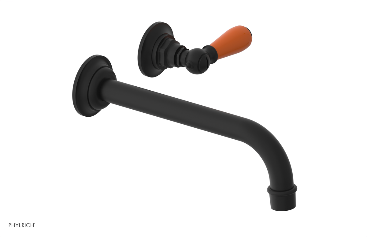 JAMESTOWN Single Handle Wall Lavatory Set - 10" Spout with "Orange" Accents 165-16-10
