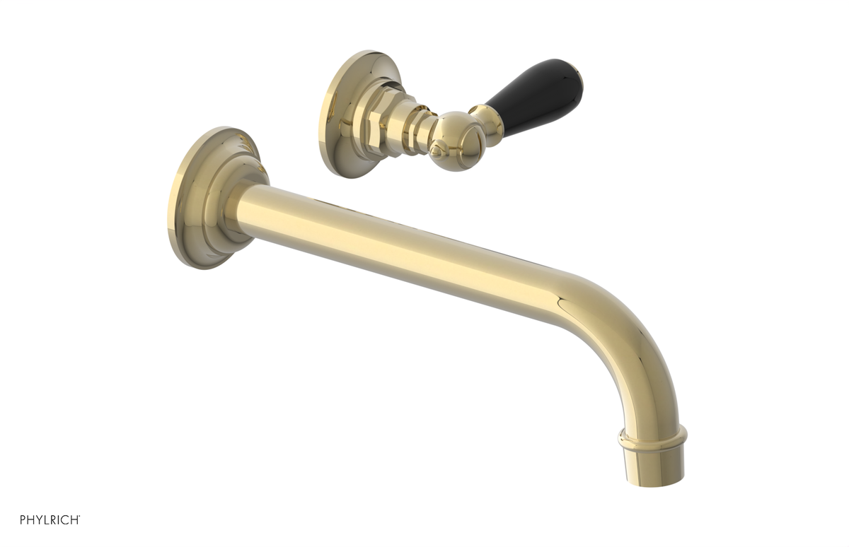 JAMESTOWN Single Handle Wall Lavatory Set - 10" Spout with "Black" Accents 165-16-10