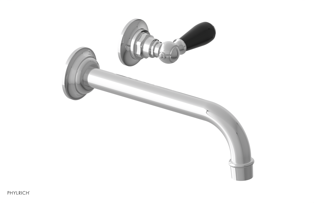 JAMESTOWN Single Handle Wall Lavatory Set - 10" Spout with "Black" Accents 165-16-10