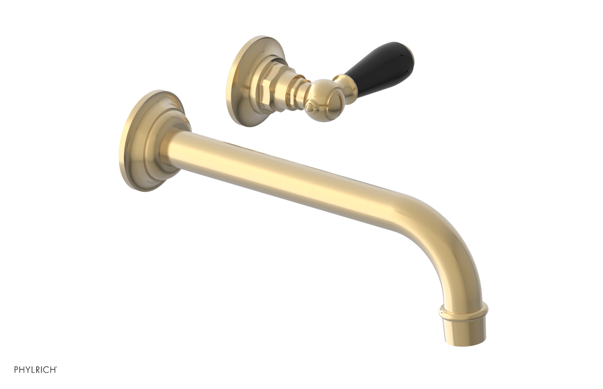 JAMESTOWN Single Handle Wall Lavatory Set - 10" Spout with "Black" Accents 165-16-10