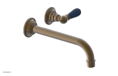 JAMESTOWN Single Handle Wall Lavatory Set - 10" Spout with "Navy Blue" Accents 165-16-10