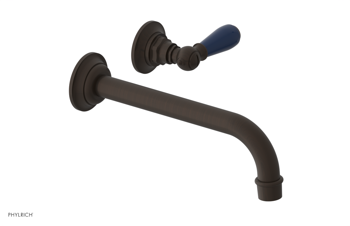 JAMESTOWN Single Handle Wall Lavatory Set - 10" Spout with "Navy Blue" Accents 165-16-10