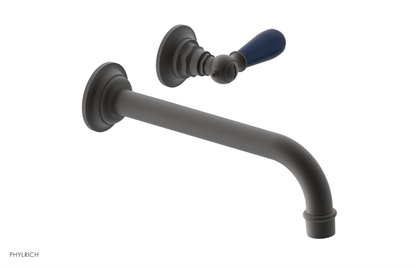 JAMESTOWN Single Handle Wall Lavatory Set - 10" Spout with "Navy Blue" Accents 165-16-10