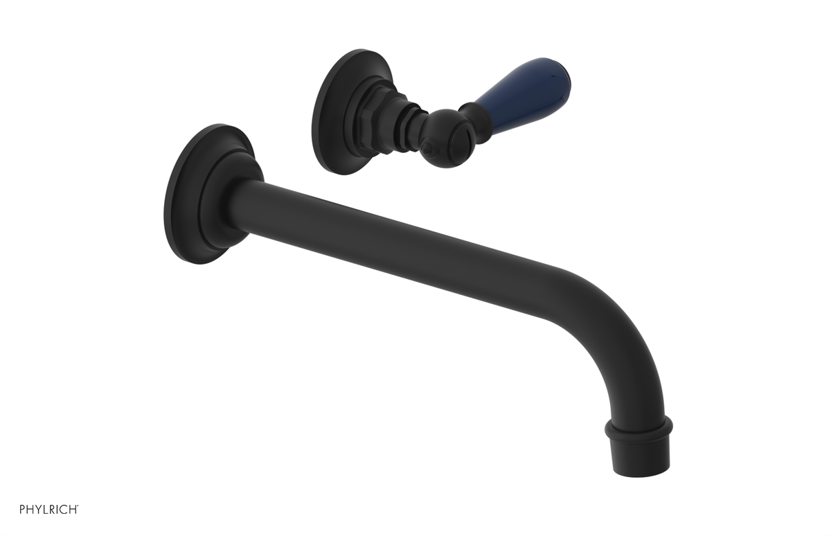 JAMESTOWN Single Handle Wall Lavatory Set - 10" Spout with "Navy Blue" Accents 165-16-10
