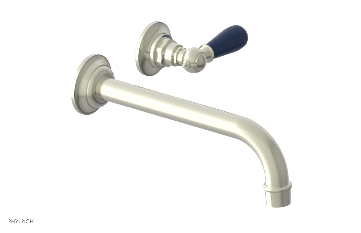 JAMESTOWN Single Handle Wall Lavatory Set - 10" Spout with "Navy Blue" Accents 165-16-10
