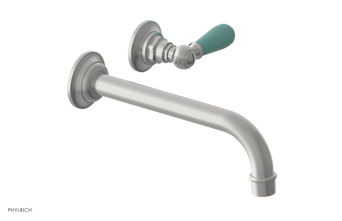 JAMESTOWN Single Handle Wall Lavatory Set - 10" Spout with "Turqoise" Accents 165-16-10