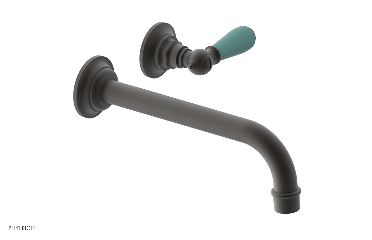 JAMESTOWN Single Handle Wall Lavatory Set - 10" Spout with "Turqoise" Accents 165-16-10