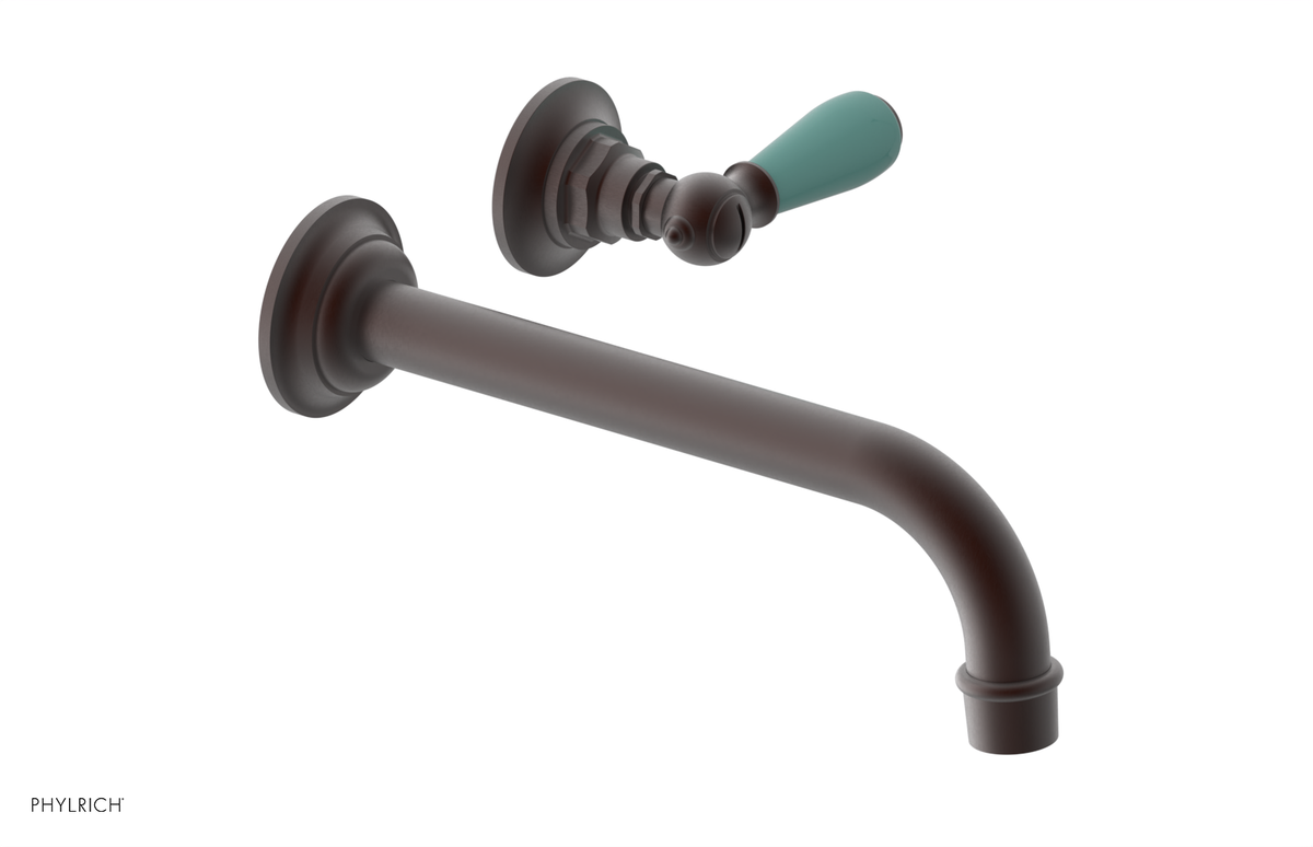 JAMESTOWN Single Handle Wall Lavatory Set - 10" Spout with "Turqoise" Accents 165-16-10