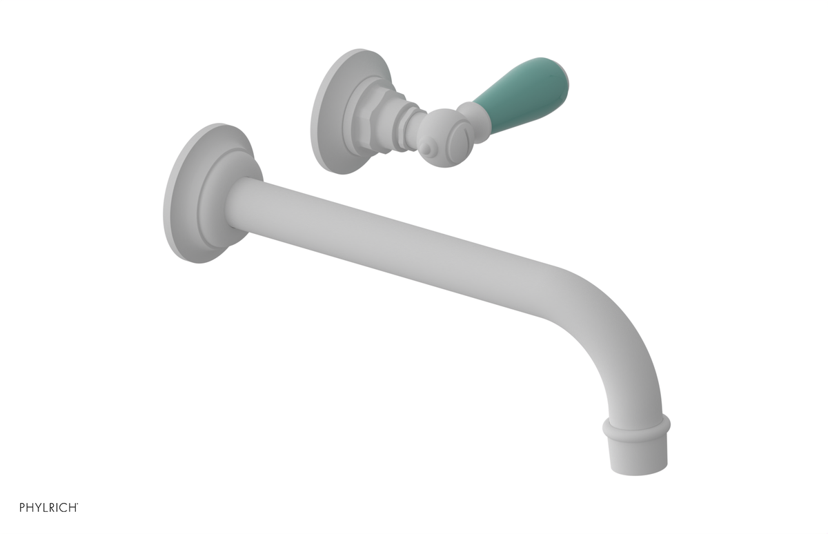 JAMESTOWN Single Handle Wall Lavatory Set - 10" Spout with "Turqoise" Accents 165-16-10
