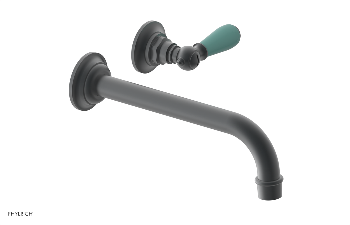 JAMESTOWN Single Handle Wall Lavatory Set - 10" Spout with "Turqoise" Accents 165-16-10