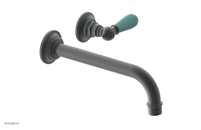 JAMESTOWN Single Handle Wall Lavatory Set - 10" Spout with "Turqoise" Accents 165-16-10