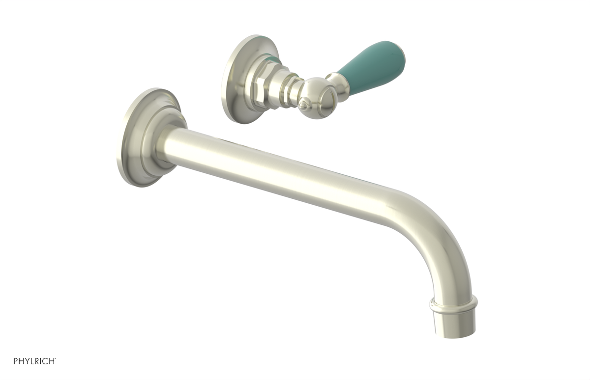 JAMESTOWN Single Handle Wall Lavatory Set - 10" Spout with "Turqoise" Accents 165-16-10