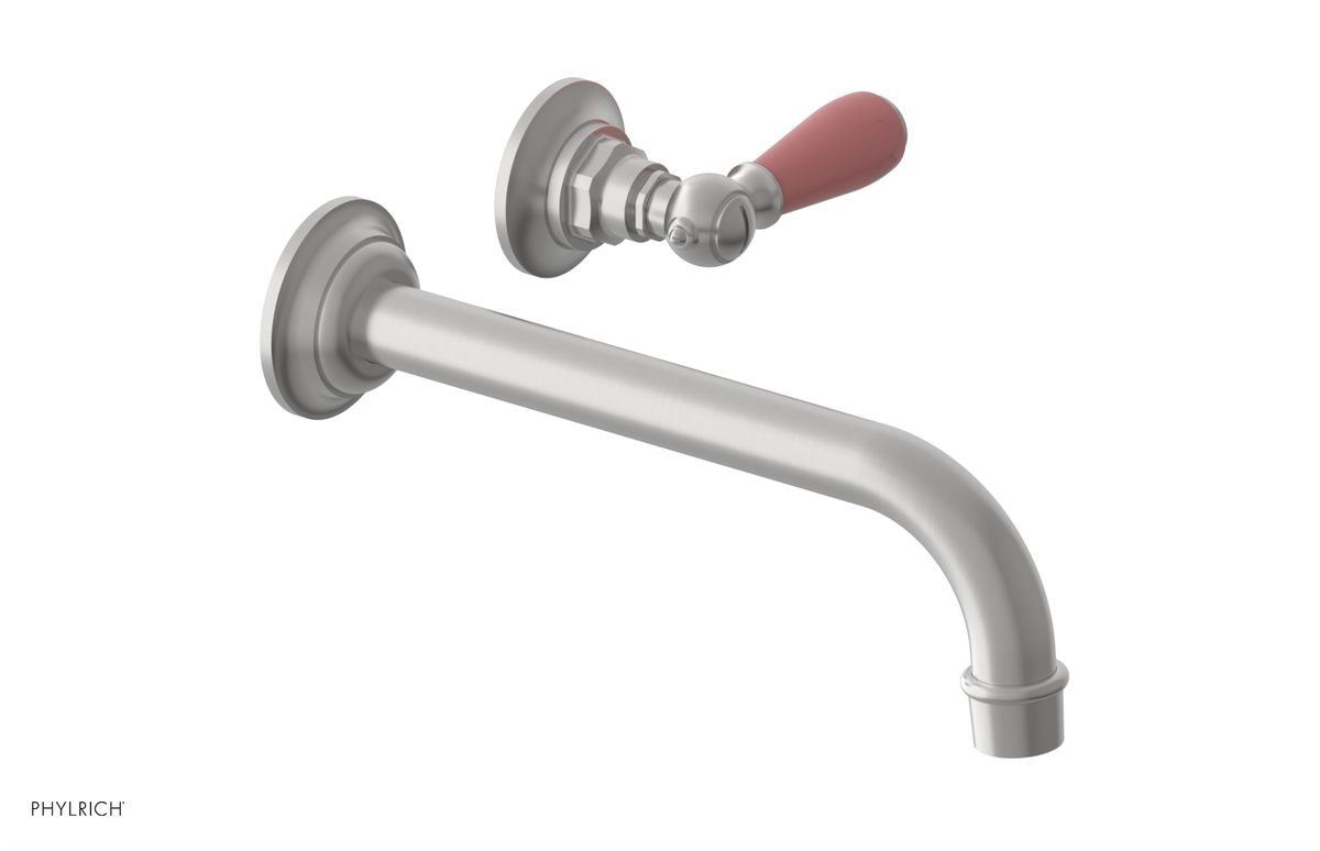 JAMESTOWN Single Handle Wall Lavatory Set - 10" Spout with "Pink" Accents 165-16-10