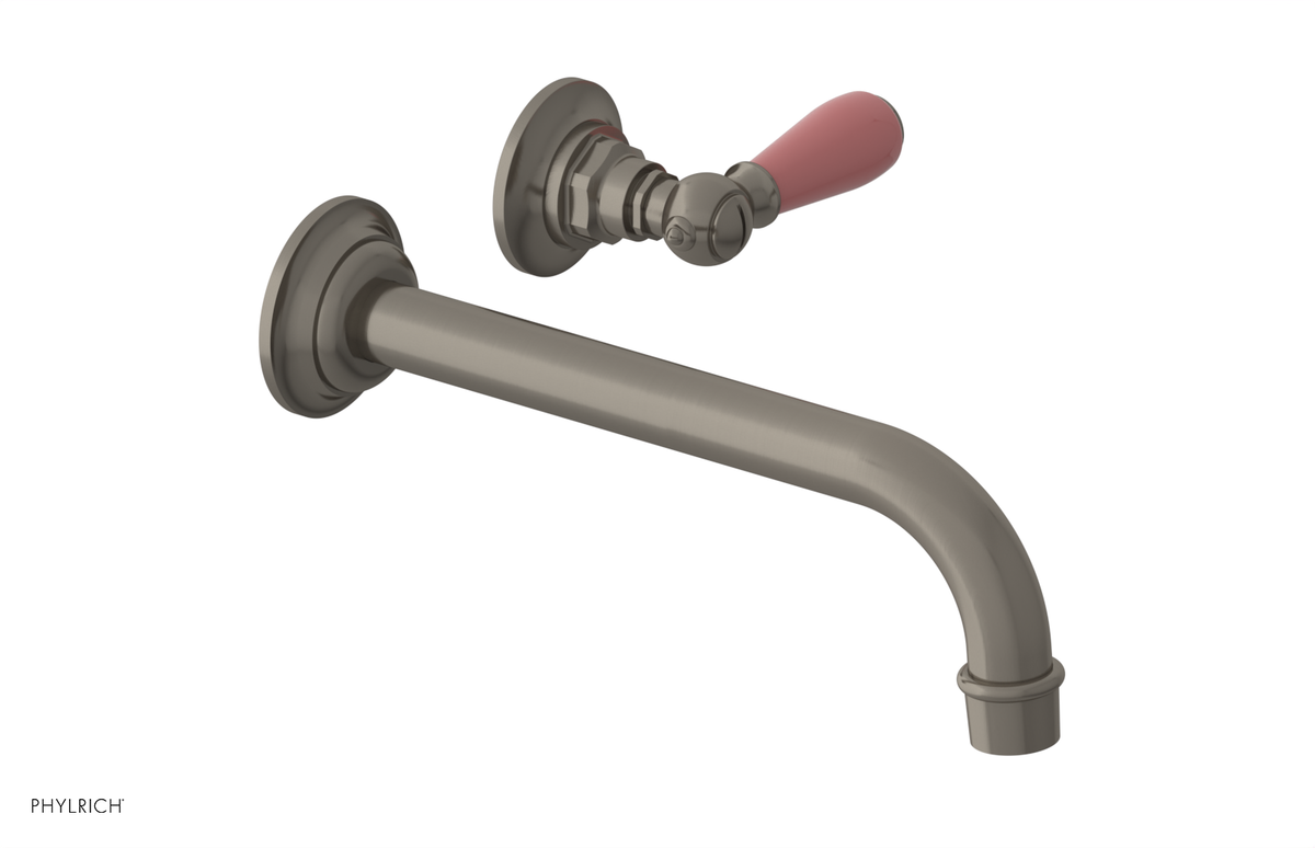 JAMESTOWN Single Handle Wall Lavatory Set - 10" Spout with "Pink" Accents 165-16-10
