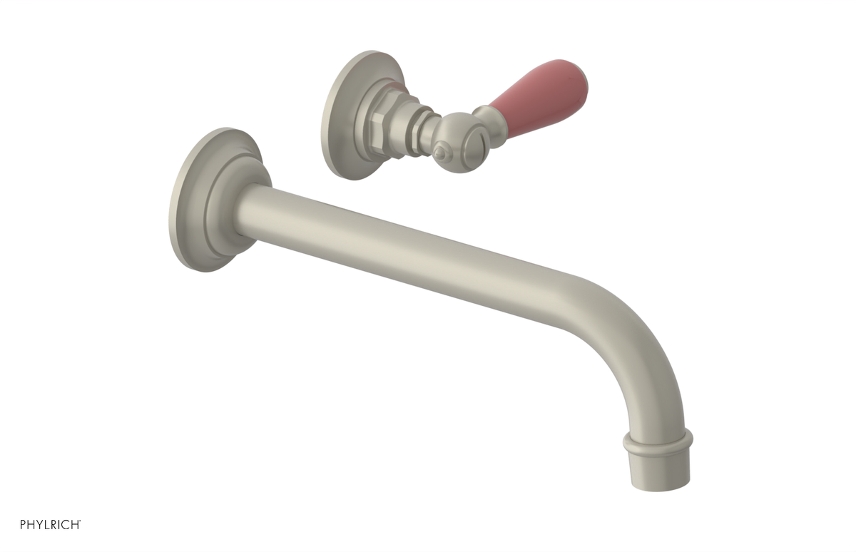 JAMESTOWN Single Handle Wall Lavatory Set - 10" Spout with "Pink" Accents 165-16-10
