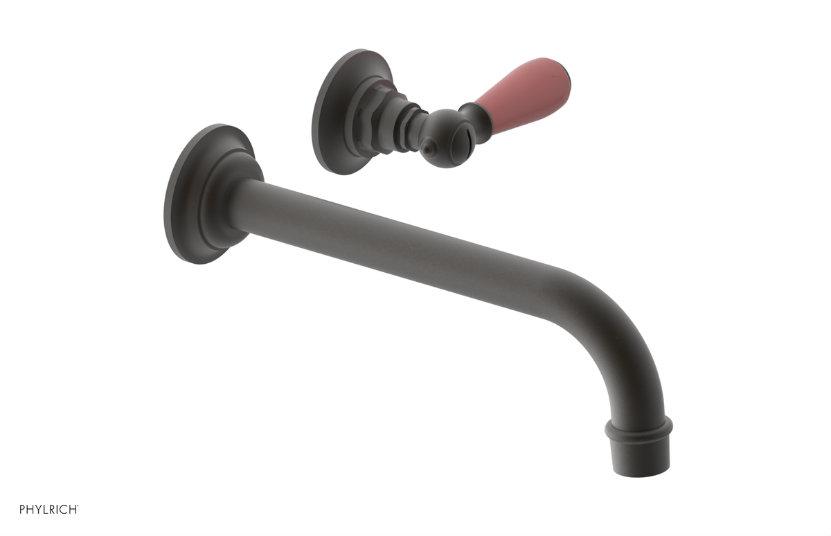 JAMESTOWN Single Handle Wall Lavatory Set - 10" Spout with "Pink" Accents 165-16-10