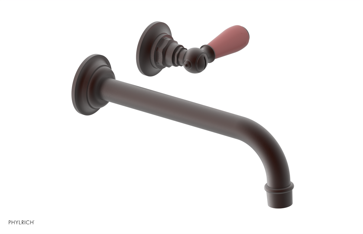 JAMESTOWN Single Handle Wall Lavatory Set - 10" Spout with "Pink" Accents 165-16-10