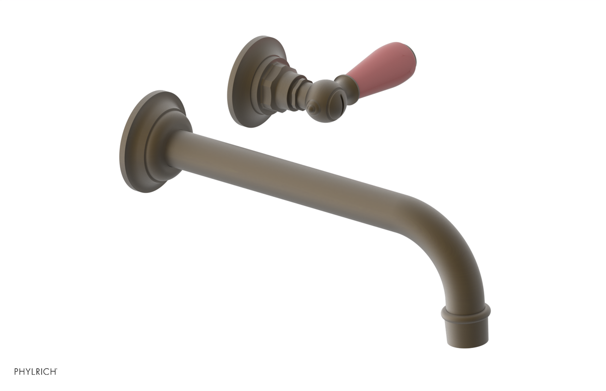 JAMESTOWN Single Handle Wall Lavatory Set - 10" Spout with "Pink" Accents 165-16-10