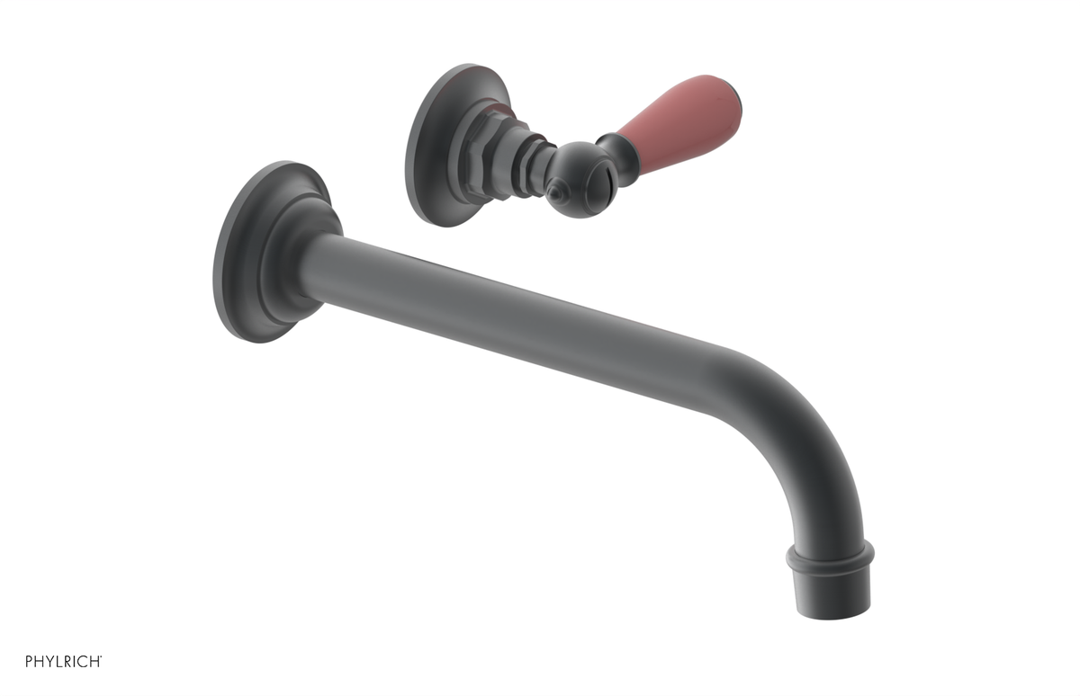 JAMESTOWN Single Handle Wall Lavatory Set - 10" Spout with "Pink" Accents 165-16-10