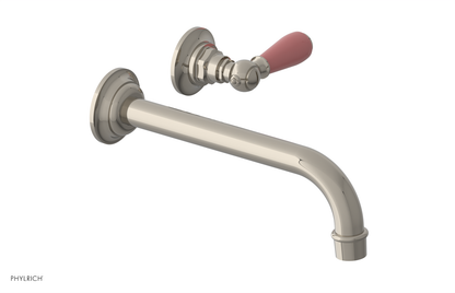 JAMESTOWN Single Handle Wall Lavatory Set - 10" Spout with "Pink" Accents 165-16-10