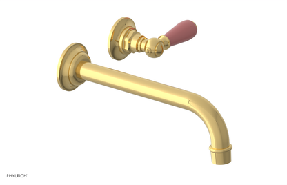 JAMESTOWN Single Handle Wall Lavatory Set - 10" Spout with "Pink" Accents 165-16-10