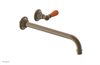 JAMESTOWN Single Handle Wall Lavatory Set - 12" Spout with "Orange" Accents 165-16-12