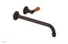 JAMESTOWN Single Handle Wall Lavatory Set - 12" Spout with "Orange" Accents 165-16-12
