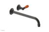 JAMESTOWN Single Handle Wall Lavatory Set - 12" Spout with "Orange" Accents 165-16-12