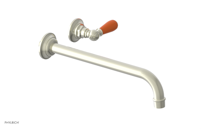 JAMESTOWN Single Handle Wall Lavatory Set - 12" Spout with "Orange" Accents 165-16-12