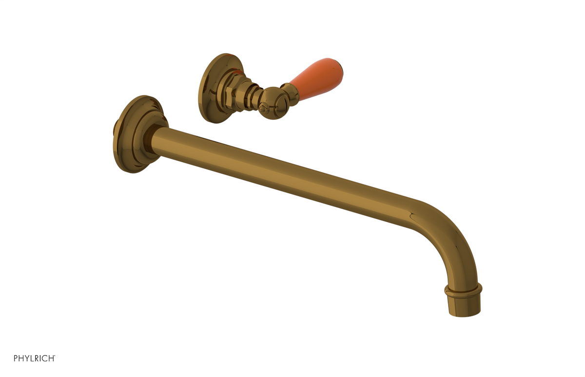 JAMESTOWN Single Handle Wall Lavatory Set - 12" Spout with "Orange" Accents 165-16-12