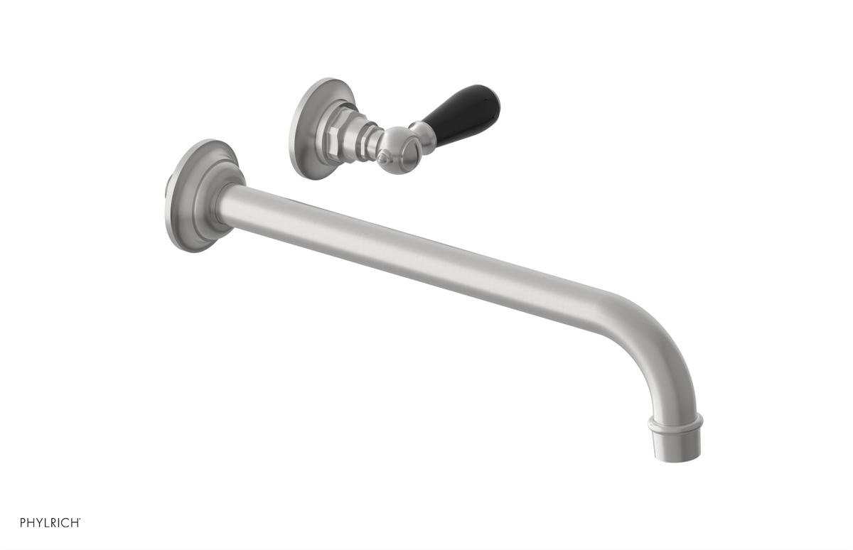 JAMESTOWN Single Handle Wall Lavatory Set - 12" Spout with "Black" Accents 165-16-12