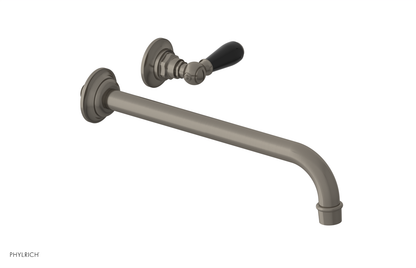 JAMESTOWN Single Handle Wall Lavatory Set - 12" Spout with "Black" Accents 165-16-12