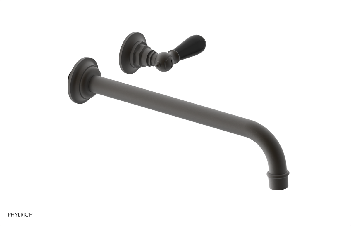 JAMESTOWN Single Handle Wall Lavatory Set - 12" Spout with "Black" Accents 165-16-12