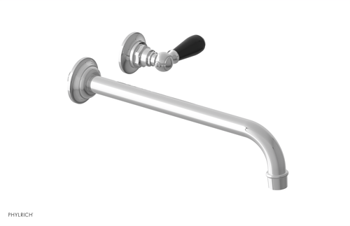 JAMESTOWN Single Handle Wall Lavatory Set - 12" Spout with "Black" Accents 165-16-12