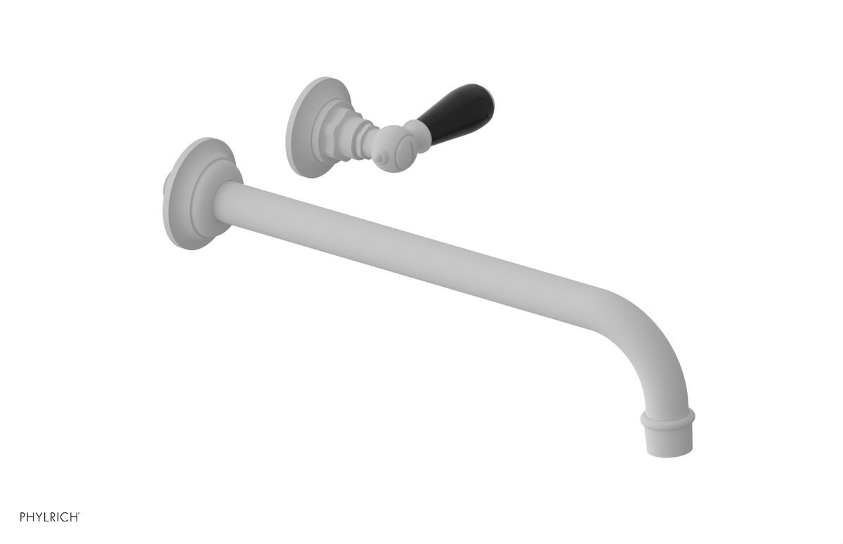 JAMESTOWN Single Handle Wall Lavatory Set - 12" Spout with "Black" Accents 165-16-12