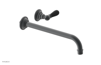 JAMESTOWN Single Handle Wall Lavatory Set - 12" Spout with "Black" Accents 165-16-12