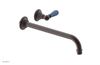 JAMESTOWN Single Handle Wall Lavatory Set - 12" Spout with "Light Blue" Accents 165-16-12