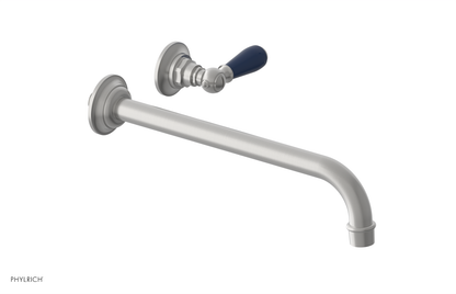 JAMESTOWN Single Handle Wall Lavatory Set - 12" Spout with "Navy Blue" Accents 165-16-12