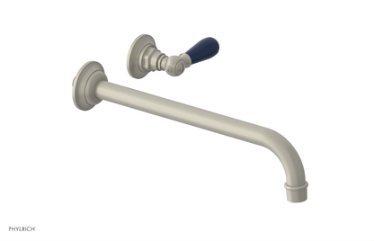 JAMESTOWN Single Handle Wall Lavatory Set - 12" Spout with "Navy Blue" Accents 165-16-12